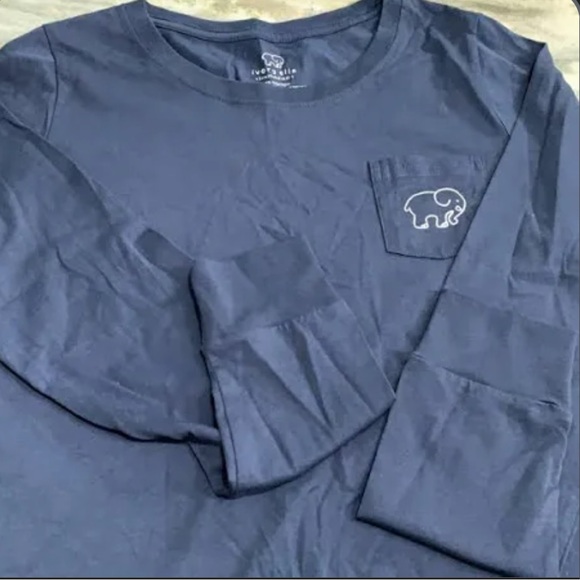 IVORY ELLA 🐘 BLUE & WHITE LONG SLEEVE 100% COTTON ELEPHANT TSHIRT Womens XXL-2X - Picture 4 of 7